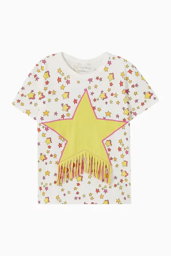 Star Graphic Fringed T-Shirt