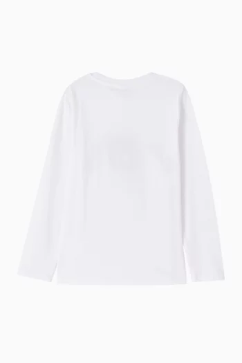 Swan-print Long-sleeve T-shirt in Cotton
