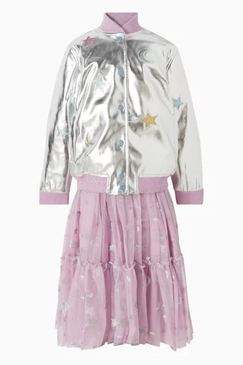 Metallic Bomber Jacket