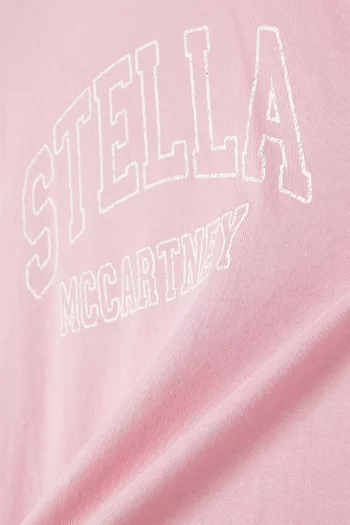 تي شيرت بطبعة شعار الماركة قطن عضوي