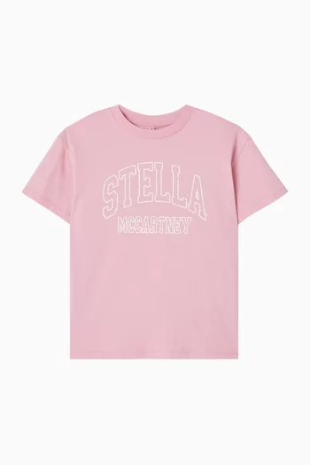 تي شيرت بطبعة شعار الماركة قطن عضوي