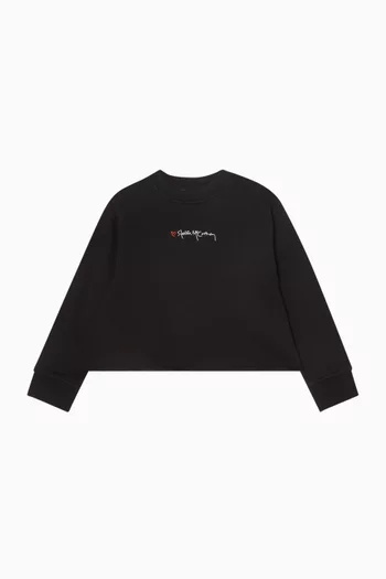 سويت شيرت بطبعة شعار الماركة قطن