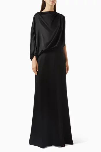 Draped Maxi Dress in Satin