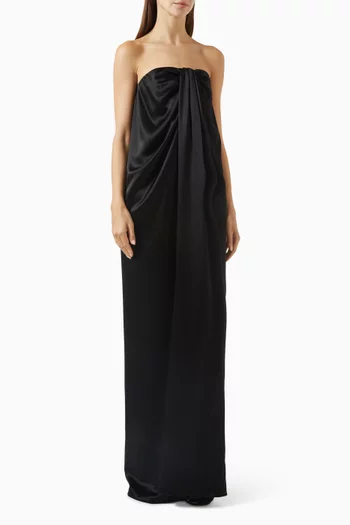 Kris Draped Maxi Dress in Satin