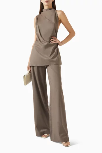 Draped Tailored Top in Wool