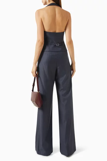 Halterneck Tailored Vest in Wool
