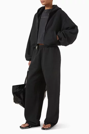 Oversized Crop Hoodie in Cotton