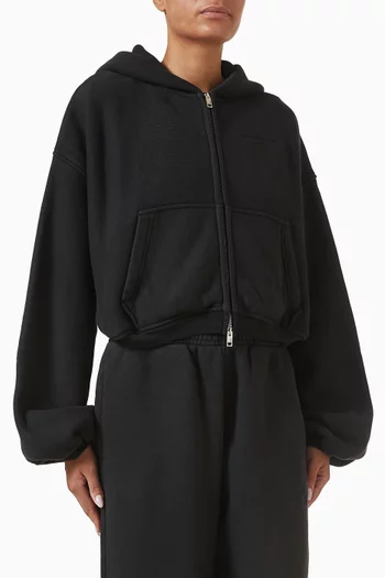 Oversized Crop Hoodie in Cotton