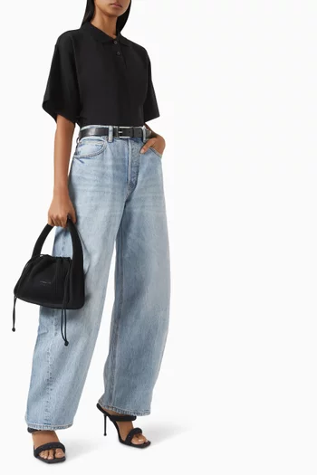 Crop Polo T-shirt in Jersey