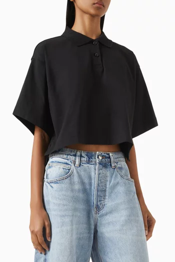 Crop Polo T-shirt in Jersey