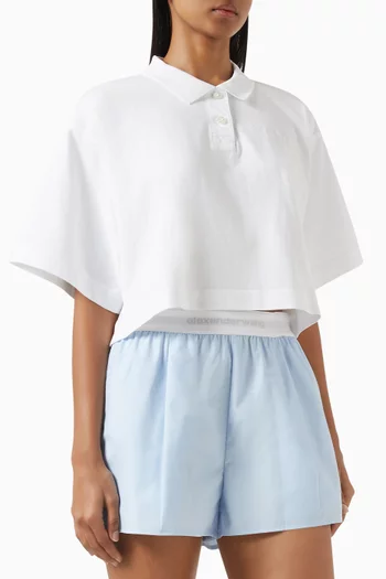 Crop Polo T-shirt in Jersey