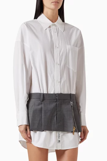Pre-styled Shirt Dress in Cotton