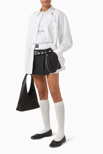 Pre-styled Chain Skort in Wool Blend