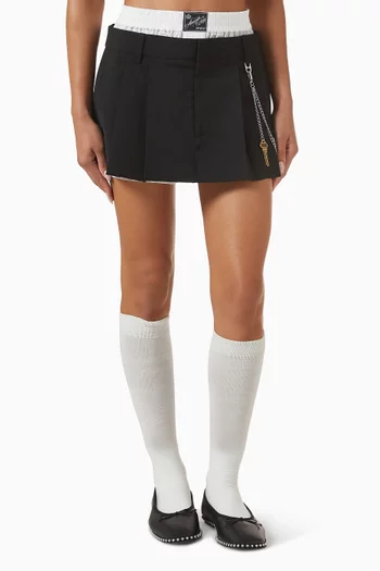Pre-styled Chain Skort in Wool Blend