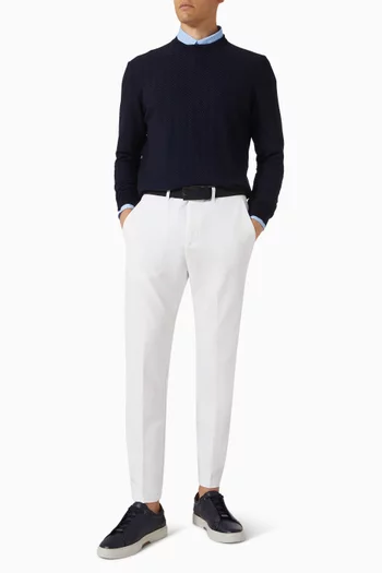 سترة بنقشة هيرنج بون صوف بكر وقطن