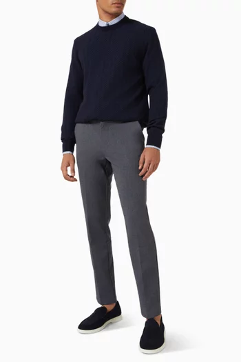 Slim-fit Herringbone Pants