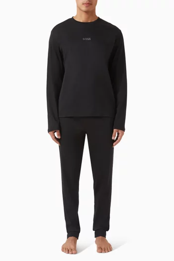 طقم بيجاما بشعار الماركة قطن