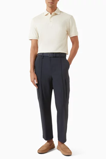 Pintuck Drawstring Cargo Pants