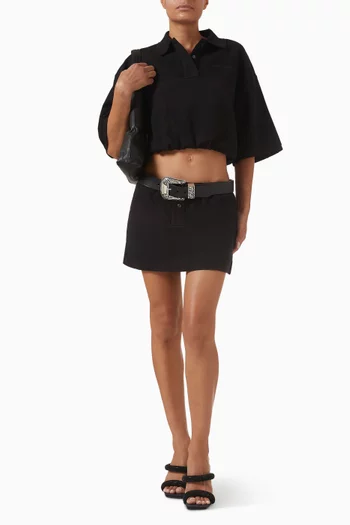 Deconstructed Cropped Polo Shirt