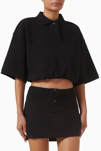 Deconstructed Cropped Polo Shirt