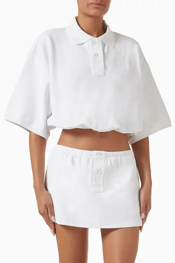 Deconstructed Cropped Polo Shirt