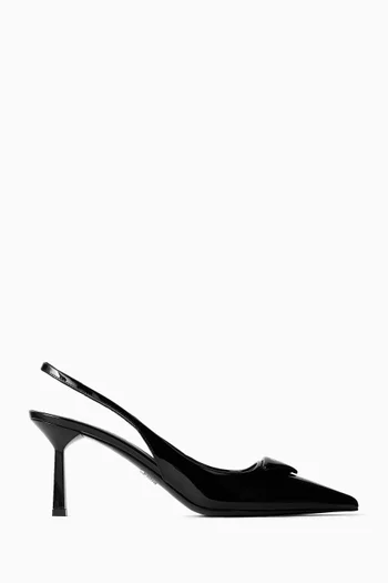 Logo Slingback Pumps in Patent Leather