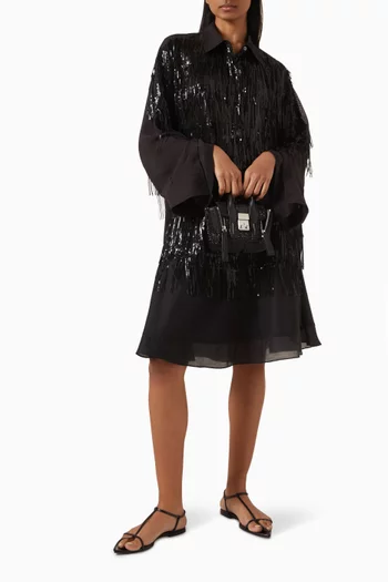 Cascade Drape Sequin Fringe Shirt