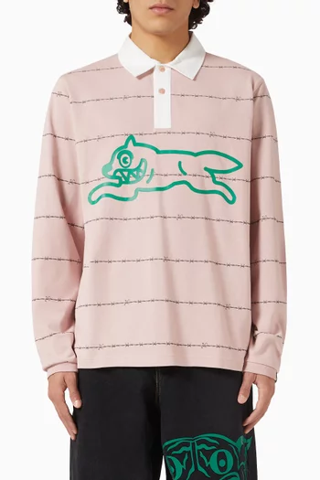 Barbed Wire Rugby Shirt in Cotton