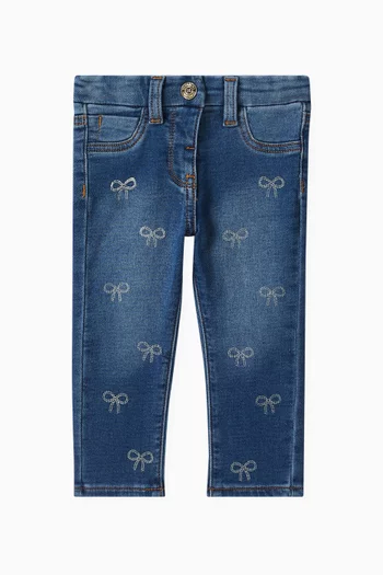 Bow Embellished Denim