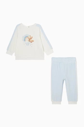Teddy Print Sweatshirt & Pants Set