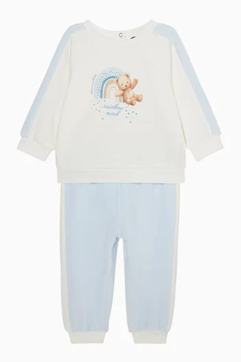 Teddy Print Sweatshirt & Pants Set