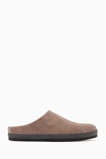 Precious-trim Slippers in Suede