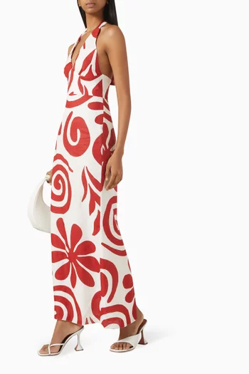 Dasha Open-back Dress in Linen