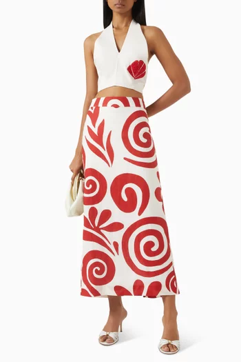 Belen Printed Skirt in Viscose Blend