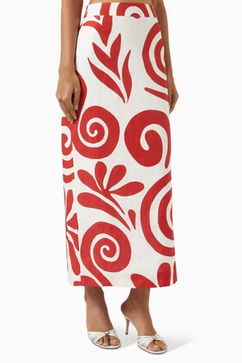 Belen Printed Skirt in Viscose Blend