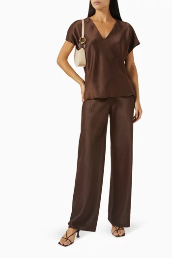 V-neck Blouse in Satin