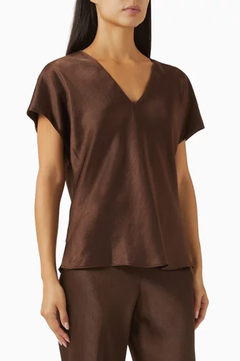 V-neck Blouse in Satin