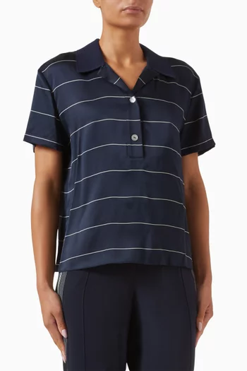 Striped Polo Shirt in Silk