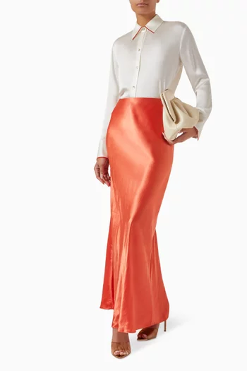 Tipped Blouse in Silk