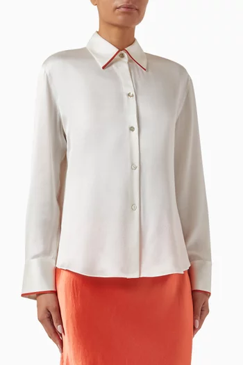 Tipped Blouse in Silk
