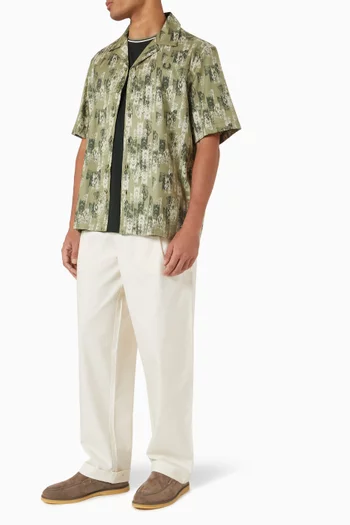 Abstract Print Revere Collar Shirt in Cotton & Lyocell