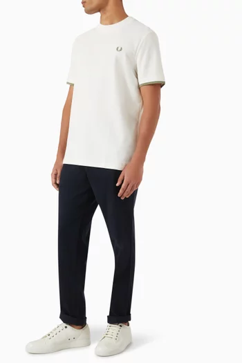 Tipped Cuff T-shirt in Cotton Piqué