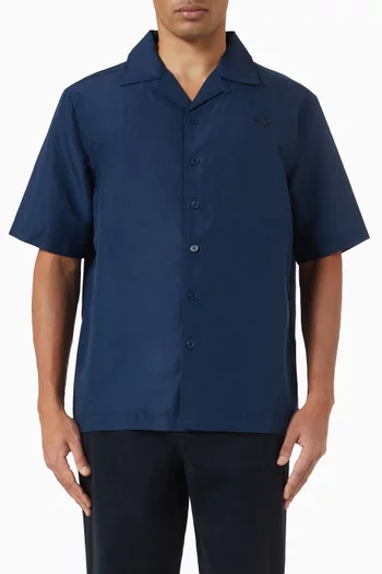Revere Collar Shirt in Linen-blend