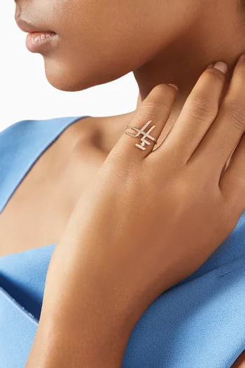 Riyal Diamond Chain Ring in 18kt Rose Gold