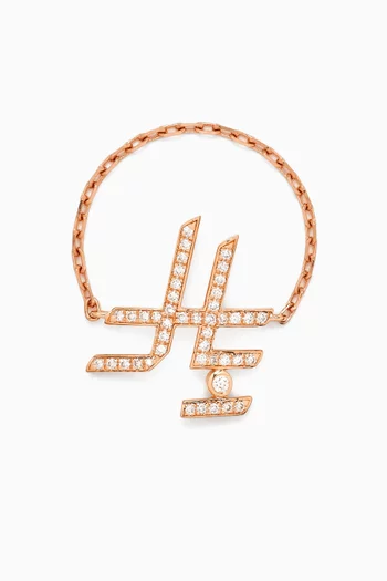Riyal Diamond Chain Ring in 18kt Rose Gold