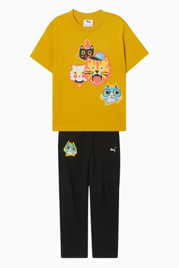 Moody Cat T-shirt in Cotton
