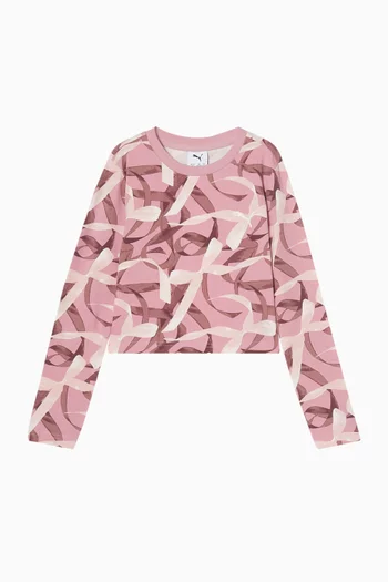 Bowtique Long-sleeve Top in Cotton