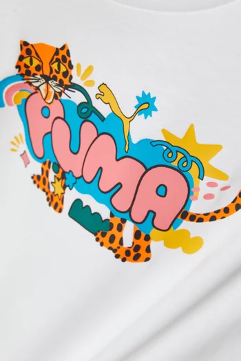 Leopard Logo T-shirt in Cotton