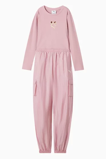 Ribbed Butterfly-embroidered T-shirt in Cotton