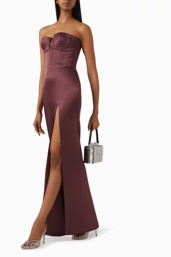 Column Gown in Satin-crepe